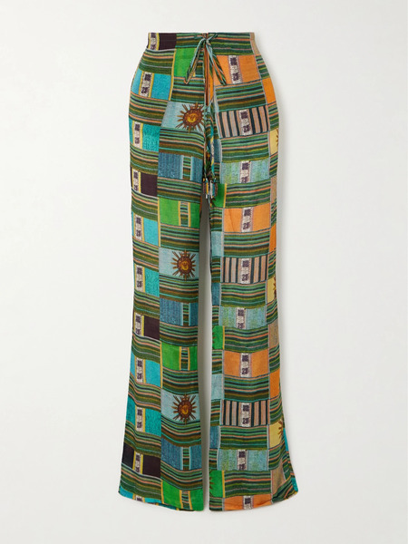  Siedrés Siedrés - Tara Printed Cotton-blend Straight-leg Pants - Green 