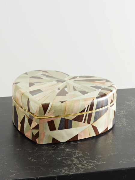  Silvia Furmanovich Silvia Furmanovich - Small Marquetry Wood Jewelry Box - Cream 