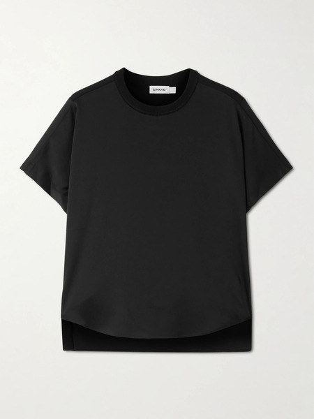  Simkhai Simkhai - Addy Jersey-paneled Satin T-shirt - Black 