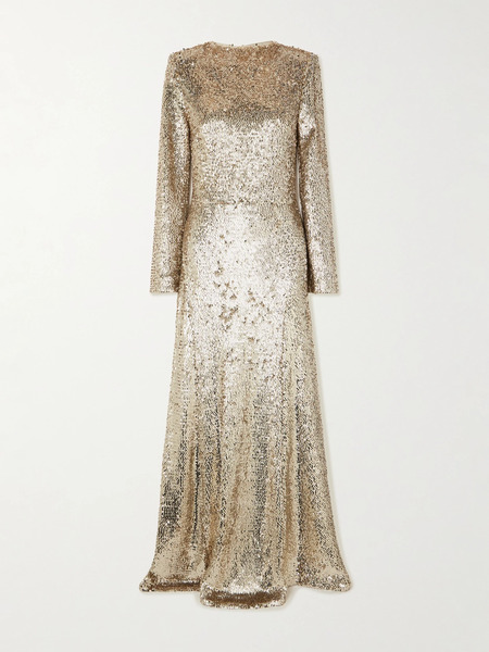  Simkhai Simkhai - Beatrice Sequined Tulle Gown - Gold 