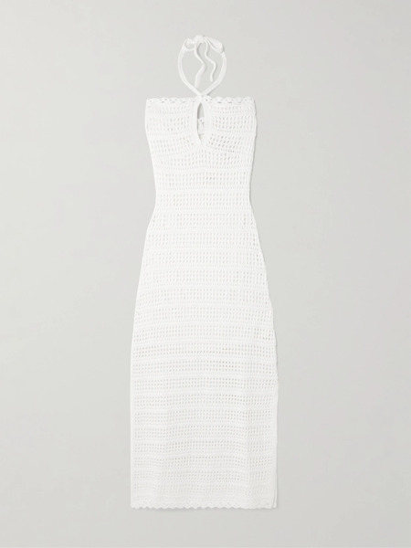  Simkhai Simkhai - Cutout Crocheted Cotton-blend Halterneck Maxi Dress - Ivory 