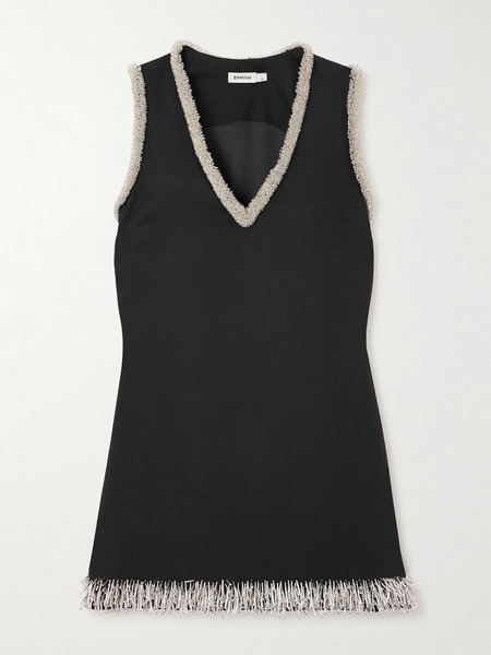  Simkhai Simkhai - Darcy Embellished Crepe Mini Dress - Black 