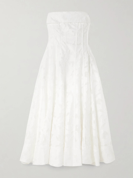  Simkhai Simkhai - Imogen Strapless Fil Coupé Jacquard Midi Dress - White 