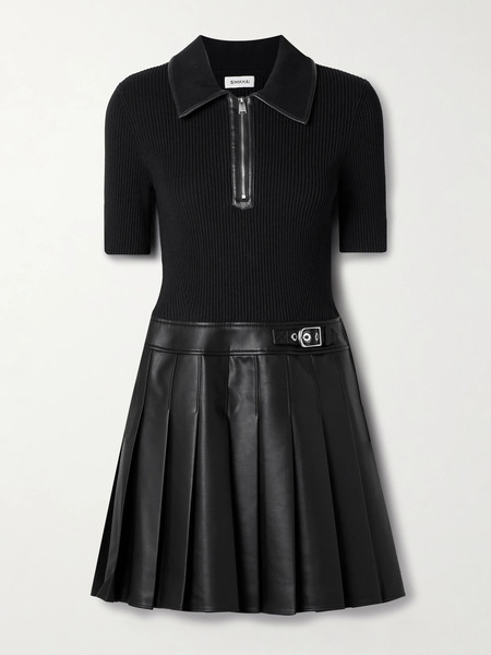  Simkhai Simkhai - Linnie Ribbed-knit And Pleated Mini Dress - Black 