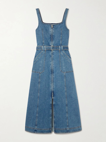  Simkhai Simkhai - Manson Belted Denim Midi Dress - Mid Denim 