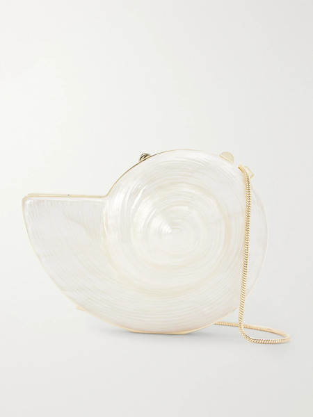  Simkhai Simkhai - Marion Shell Acrylic Clutch - Cream 
