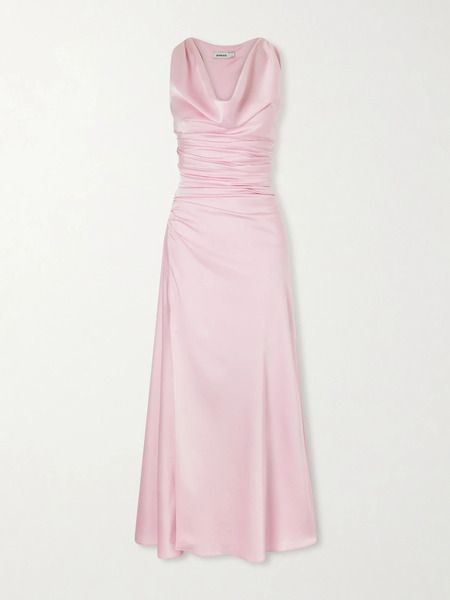  Simkhai Simkhai - Melaney Draped Gathered Satin Gown - Pink 