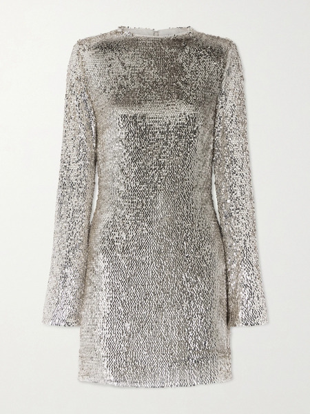  Simkhai Simkhai - Opal Sequined Mesh Mini Dress - Gold 