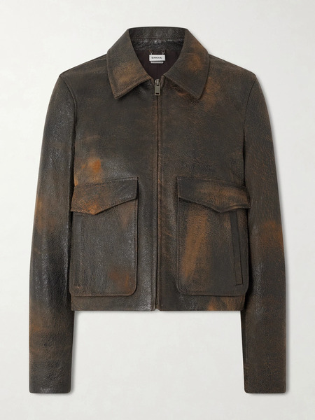  Simkhai Simkhai - Sage Textured-leather Jacket - Brown 