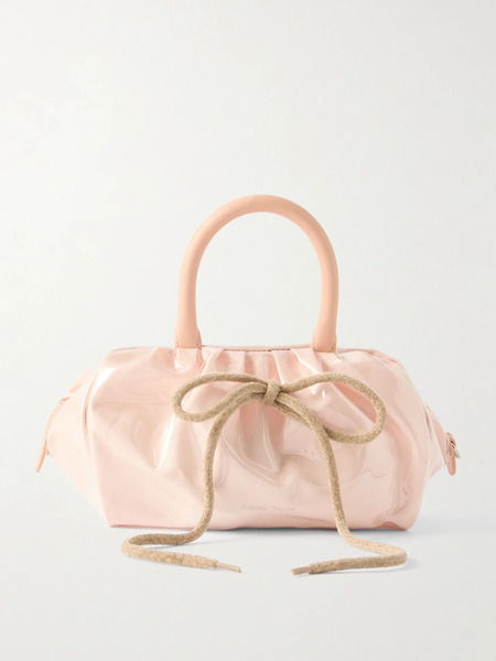  Simone Rocha Simone Rocha - Bow-detailed Leather And Chenille-trimmed Vinyl Tote - Pink 