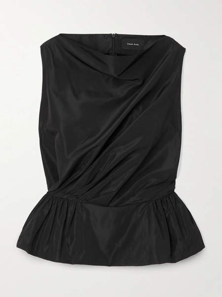  Simone Rocha Simone Rocha - Draped Taffeta Peplum Top - Black 