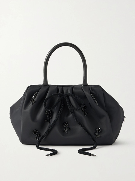  Simone Rocha Simone Rocha - Leather-trimmed Embellished Shell Tote - Black 