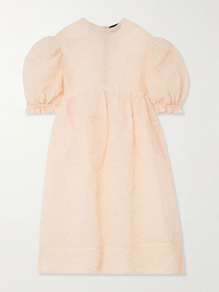  Simone Rocha Simone Rocha - Oversized Ruffled Crinkled Organza Midi Dress - Peach 