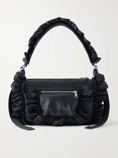  Simone Rocha Simone Rocha - Pillowcase Broderie Anglaise-trimmed Shell Shoulder Bag - Black 