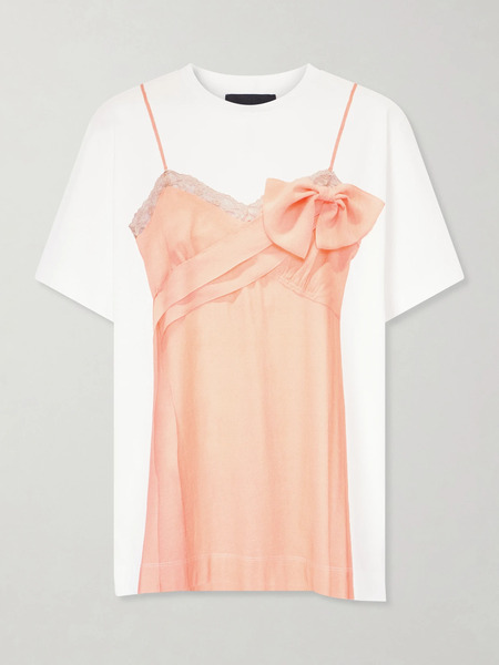  Simone Rocha Simone Rocha - Printed Cotton-jersey T-shirt - Peach 