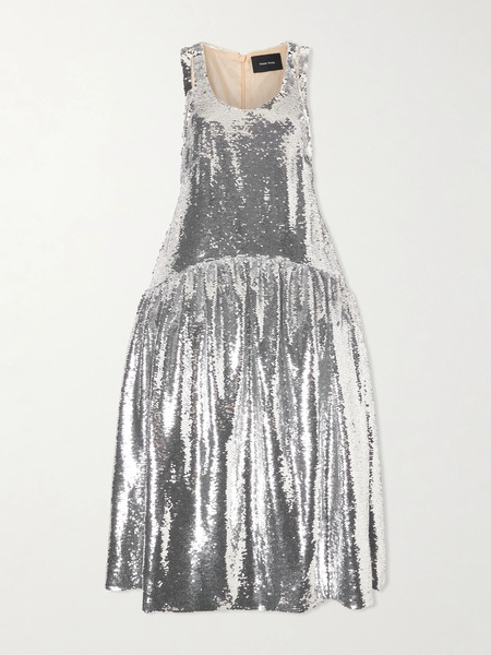  Simone Rocha Simone Rocha - Sequined Satin Gown - Silver 