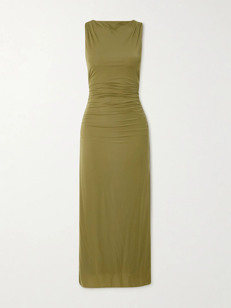  Sir. Sir. - Cascina Open-back Gathered Stretch-jersey Midi Dress - Green 