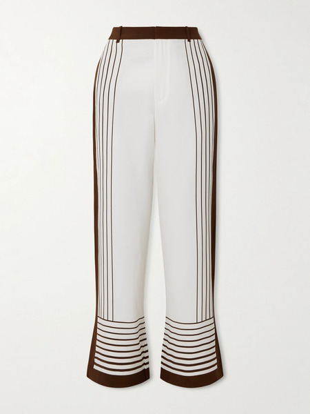 Sir. Sir. - Destino Striped Silk Crepe De Chine Wide-leg Pants - Multi 