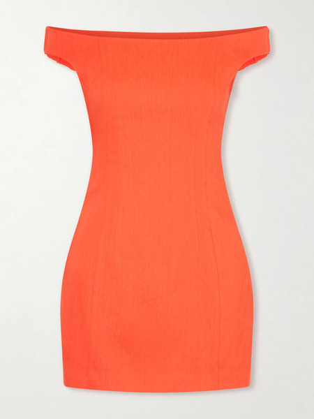 Sir. Sir. - Elodie Off-shoulder Linen-blend Mini Dress - Red 