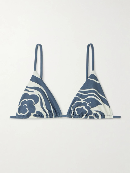 Sir. Sir. - Lilou Printed Triangle Bikini Top - Blue 