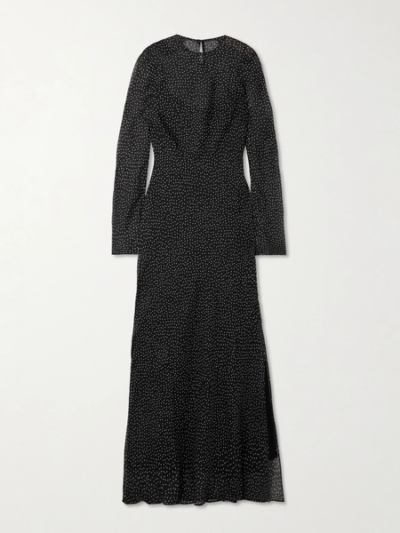  Sir. Sir. - Lisander Layered Polka-dot Silk-chiffon Maxi Dress - Black 
