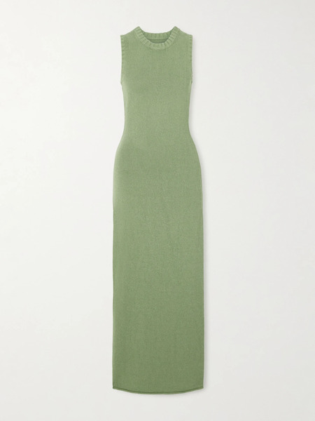 Sir. Sir. - Lula Open-back Knitted Maxi Dress - Green 