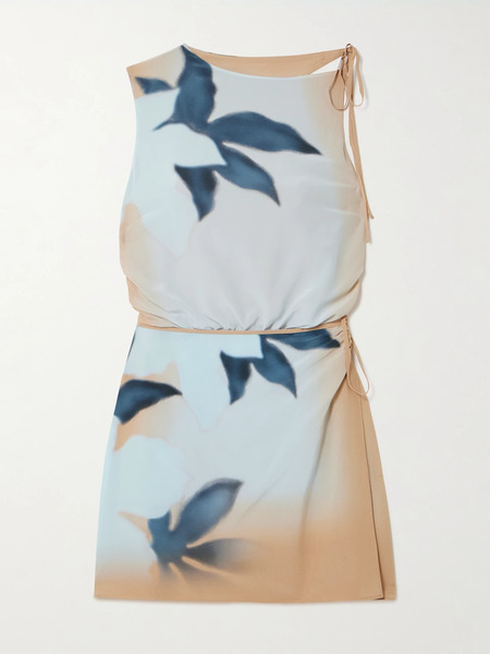  Sir. Sir. - Open-back Silk Crepe De Chine Mini Dress - Blue 