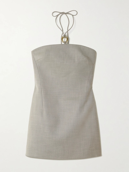  Sir. Sir. - Solene Embellished Woven Halterneck Mini Dress - Gray 