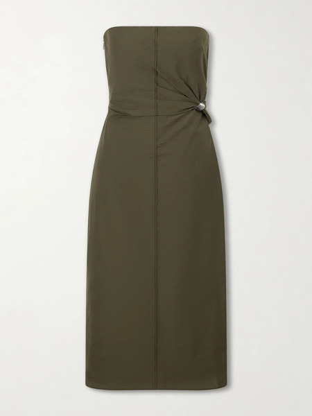  Sir. Sir. - Sorel Strapless Cotton-blend Midi Dress - Army Green 