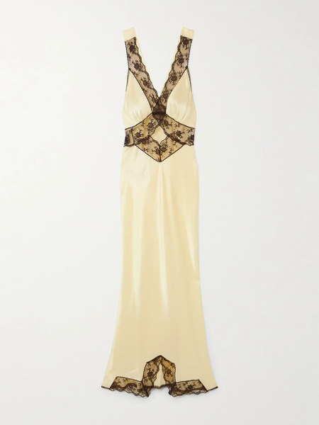  Sir. Sir. - Willa Lace-trimmed Cutout Silk Maxi Dress - Pastel Yellow 