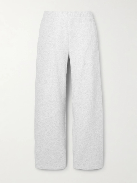  Skims Skims - Classic Cotton-blend Jersey Straight-leg Pants - Light Heather Gray 
