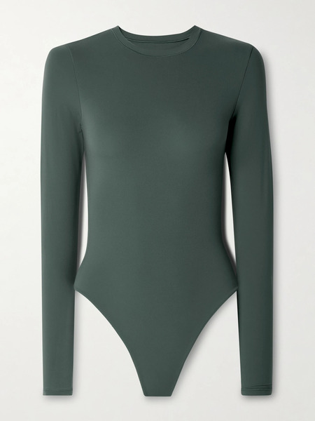  Skims Skims - Fits Everybody Stretch-jersey Thong Bodysuit - Deep Sea 