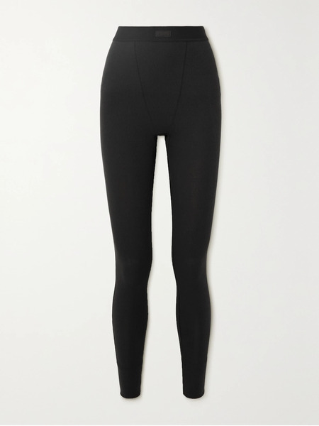  Skims Skims - Ribbed Cotton-blend Leggings - Soot 