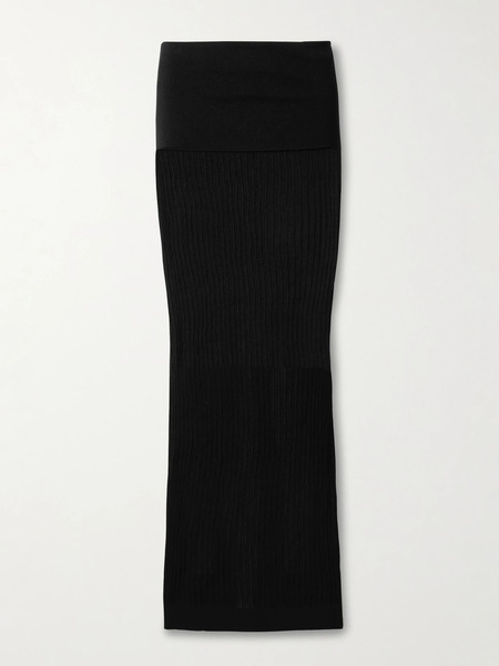  Skims Skims - Sheer Knit Foldover Long Skirt - Onyx 