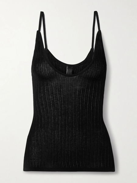  Skims Skims - Sheer Knit Plunge Tank - Onyx 