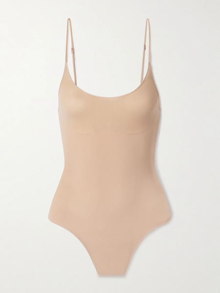  Skims Skims - Sheer Seamless Thong Bodysuit - Clay 