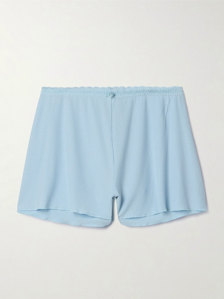  Skims Skims - Soft Lounge Lace Shorts - Celeste - Sky Blue 