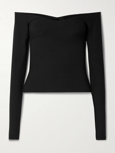  Skims Skims - Soft Lounge Off The Shoulder Top - Onyx 