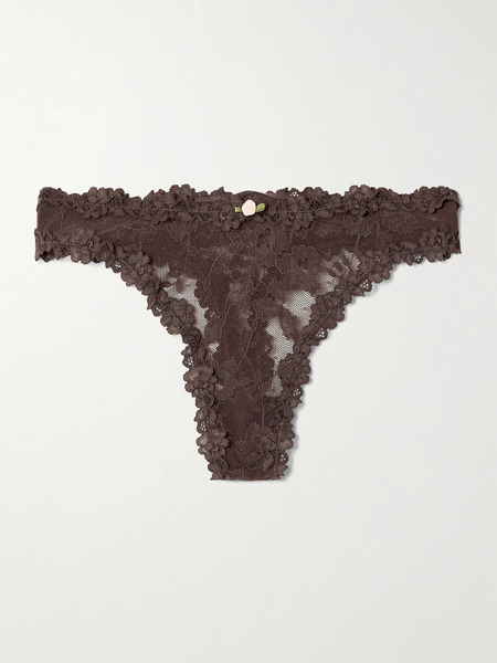  Skims Skims - Stretch Lace Thong - Espresso 
