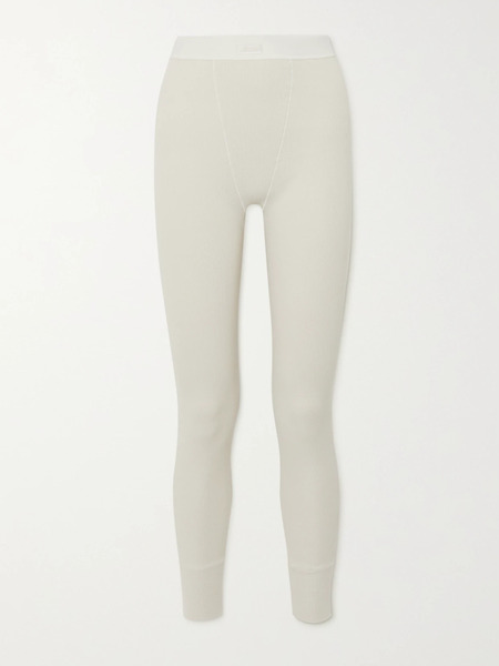  Skims Skims - Thermal Ribbed Cotton-blend Leggings - Bone 