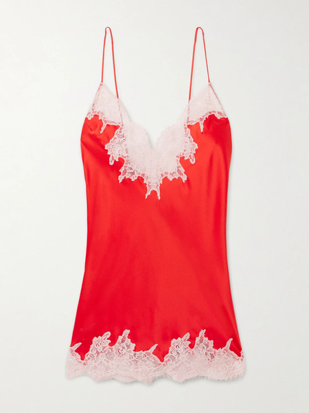  Skims Skims - Valentine's Day Silk Lace Mini Slip Dress - Red 