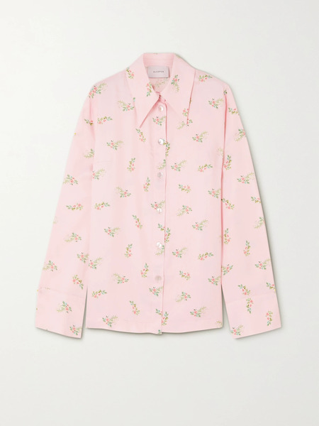  Sleeper Sleeper - Blossom Floral-print Satin Shirt - Pink 