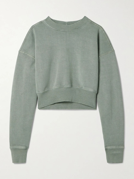  Slvrlake Slvrlake - Cropped Cotton-jersey Sweatshirt - Light Green 