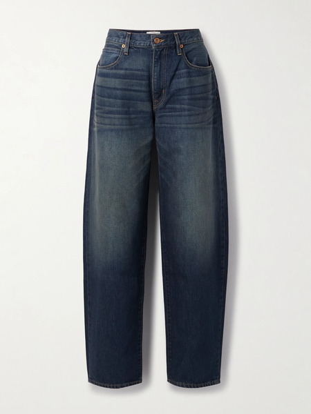 Slvrlake Slvrlake - Ella Mid-rise Barrel-leg Jeans - Dark Denim 