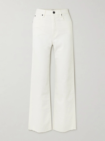  Slvrlake Slvrlake - Grace Frayed High-rise Wide-leg Jeans - White 