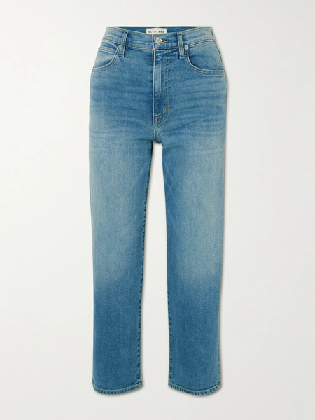  Slvrlake Slvrlake - London Cropped High-rise Straight-leg Jeans - Mid Denim 