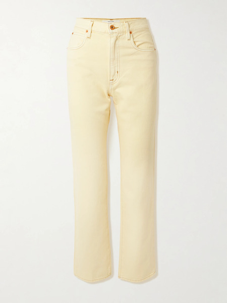  Slvrlake Slvrlake - London Cropped High-rise Straight-leg Jeans - Yellow 