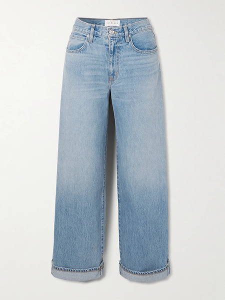  Slvrlake Slvrlake - Noah Relaxed Turn Up High-rise Straight-leg Jeans - Light Denim 