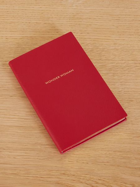  Smythson Smythson - Chelsea Wonder Woman Textured-leather Notebook - Tomato Red 