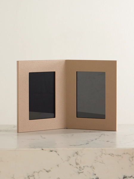  Smythson Smythson - Panama Textured-leather Picture Frame - Stone 